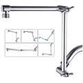 14 Inch Double Joint Shower Arm Extender for Rain and Handheld Shower Head, Height & Angle Adjustable