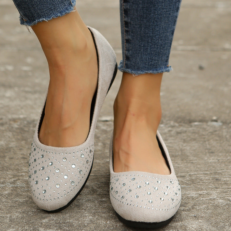 Women's Rhinestone Flats Slip-Ons