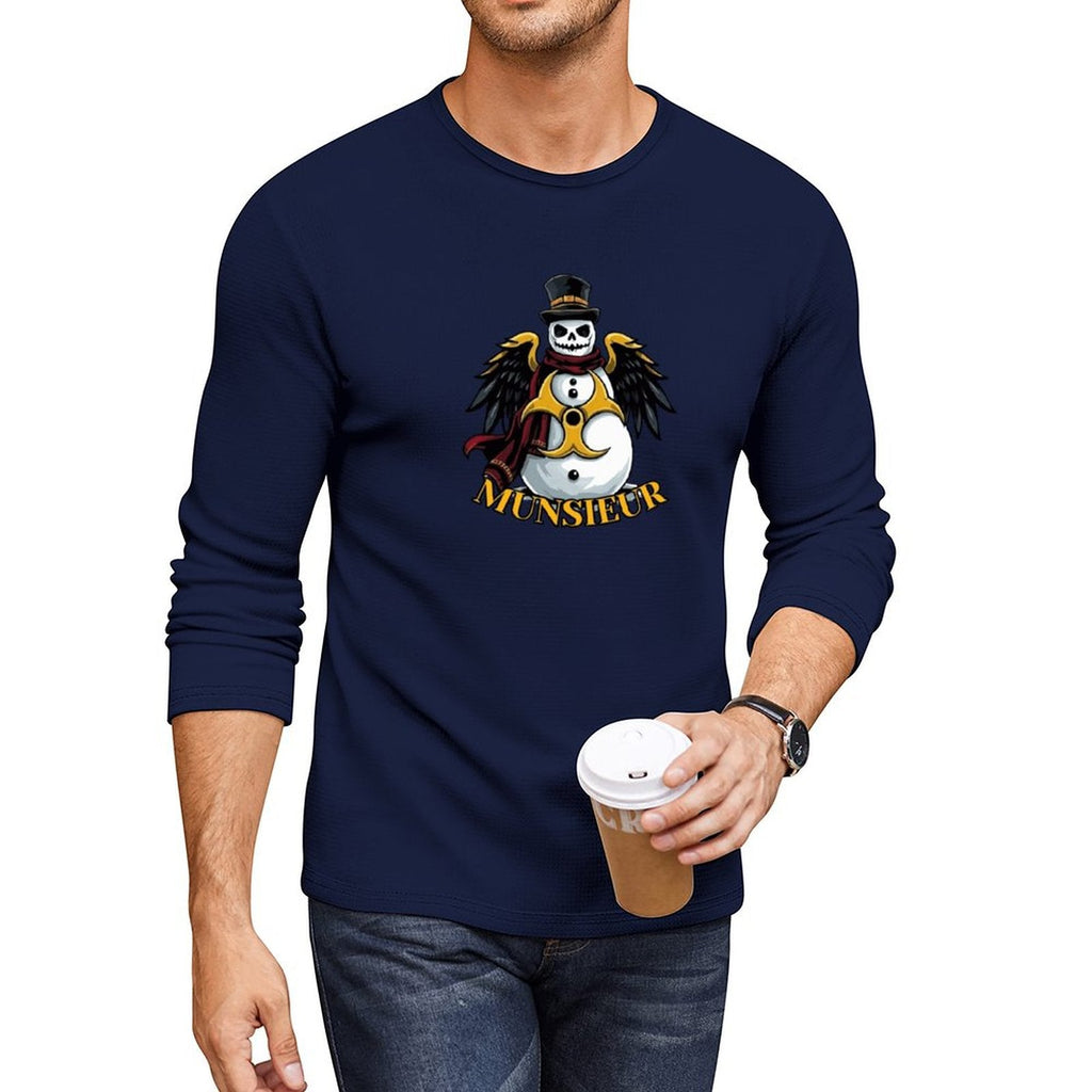 Men's Munsieur Crewneck Long Sleeve Christmas Tee "Atomic Snow"