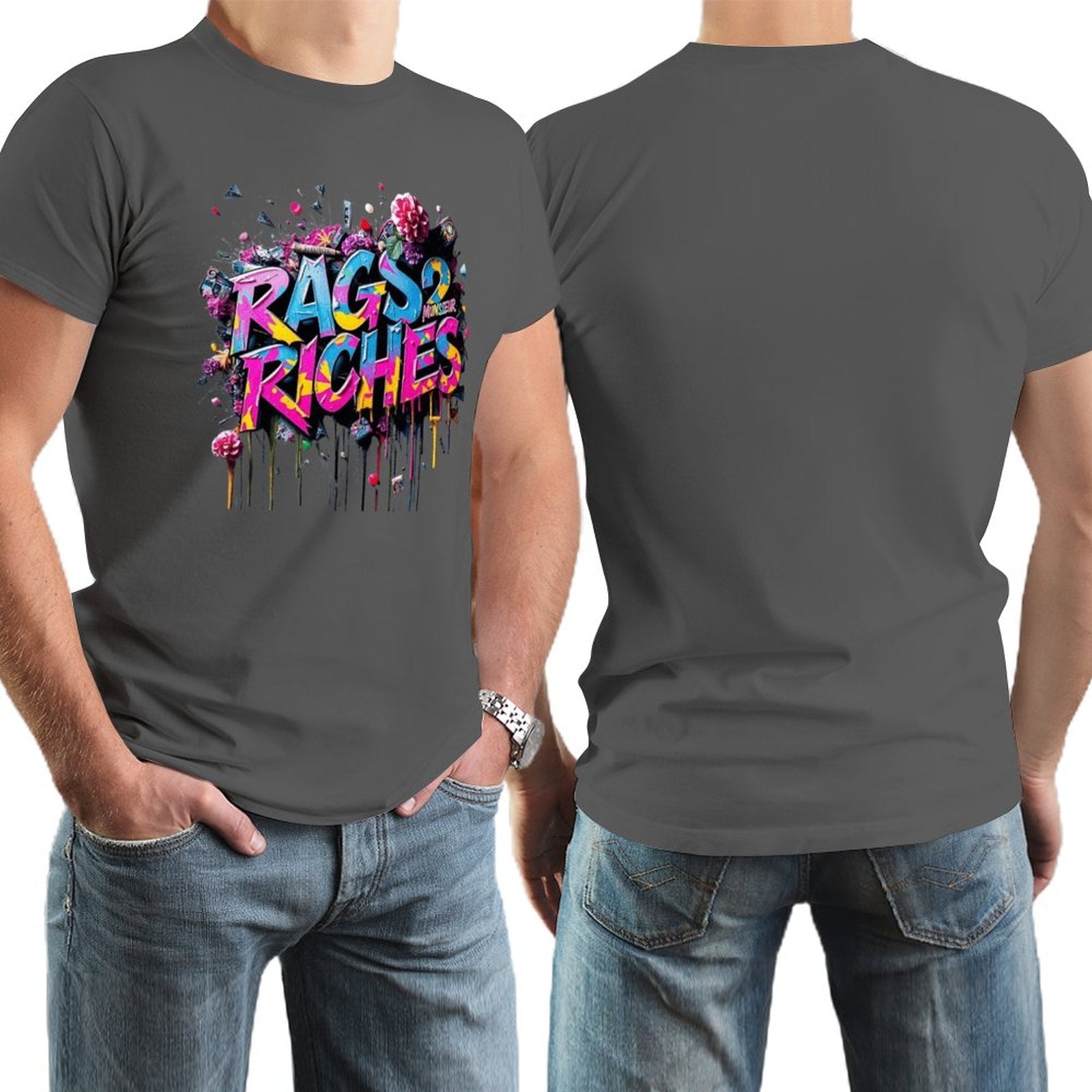 Men's Tee Munsieur Original Design "Rags2Riches" Streetwear Design