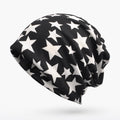 Unisex 3 in 1 Ring Scarf Beanie Hats With Stars Pattern Double Layer Hip Hop Hedging Cap Lining With Velvet Independence Day Collection