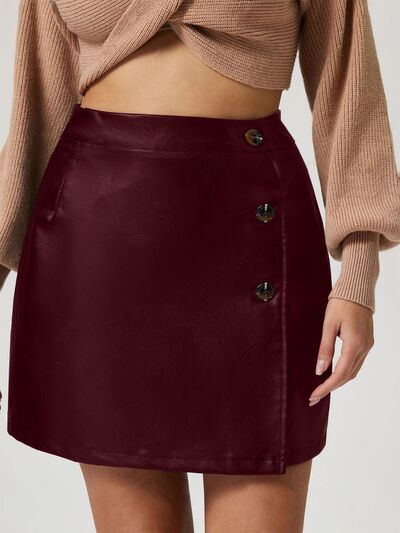 MUNSIEUR Buttoned High Rise Mini Skirt - Luxury Designer Skirt for Women
