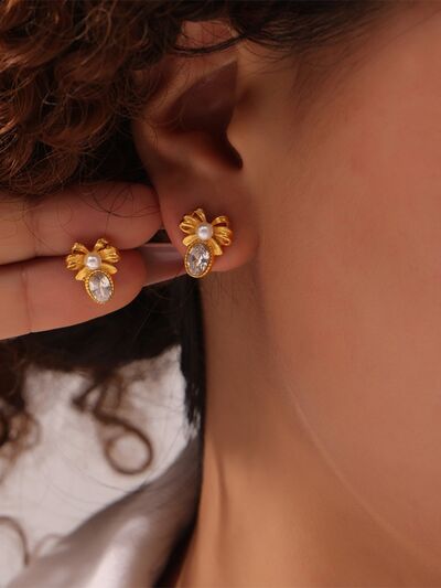 Titanium Bow Stud Earrings