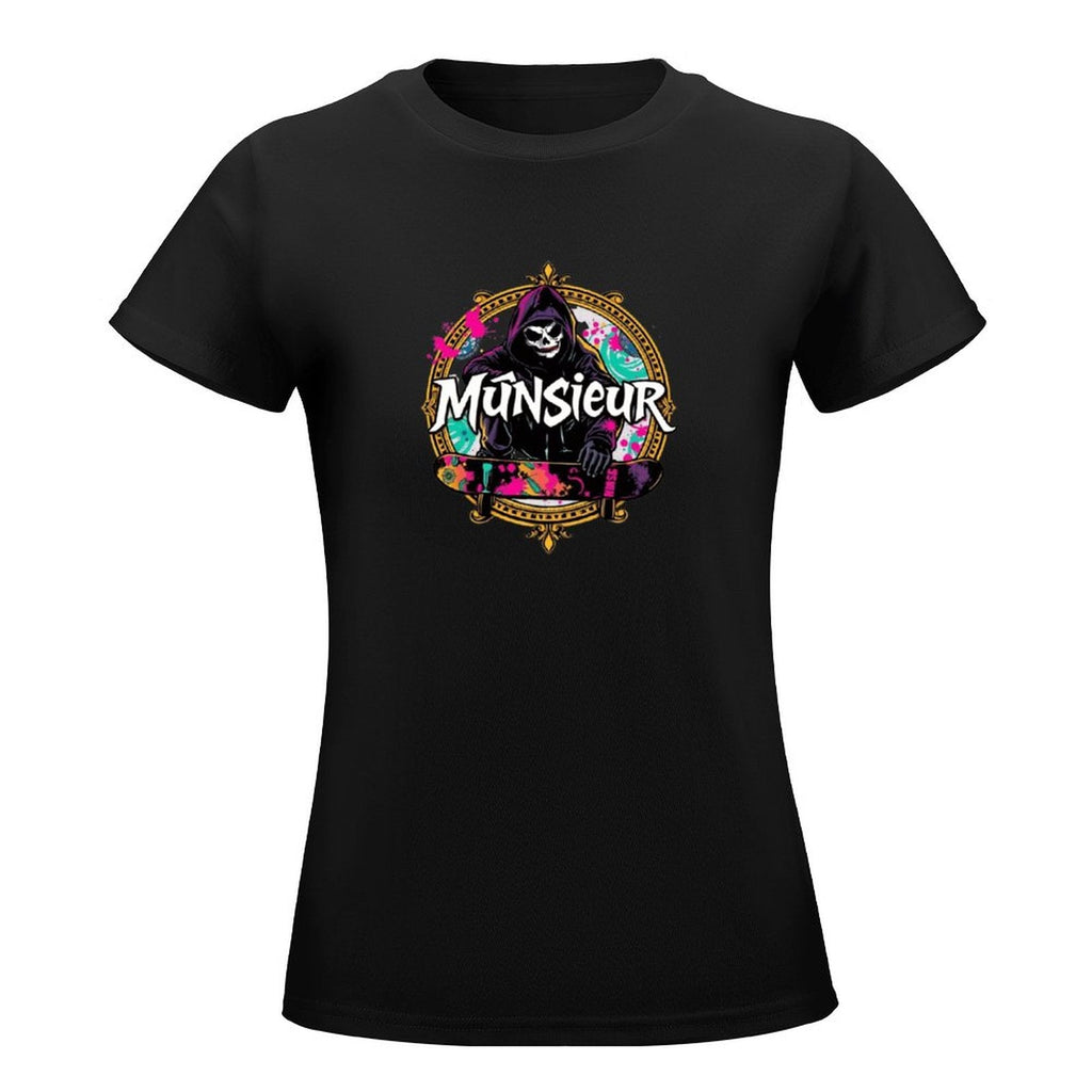 Women's T-shirt Munsieur Brand Streetwear Skater Design Skateboarding