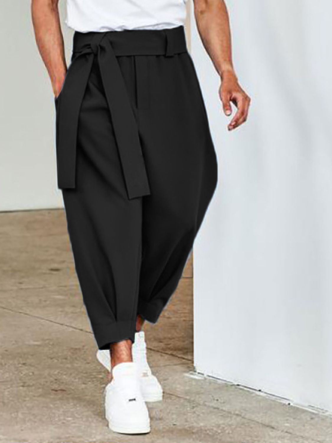Men's Full Size Mid Rise Cropped Pants Plus Size