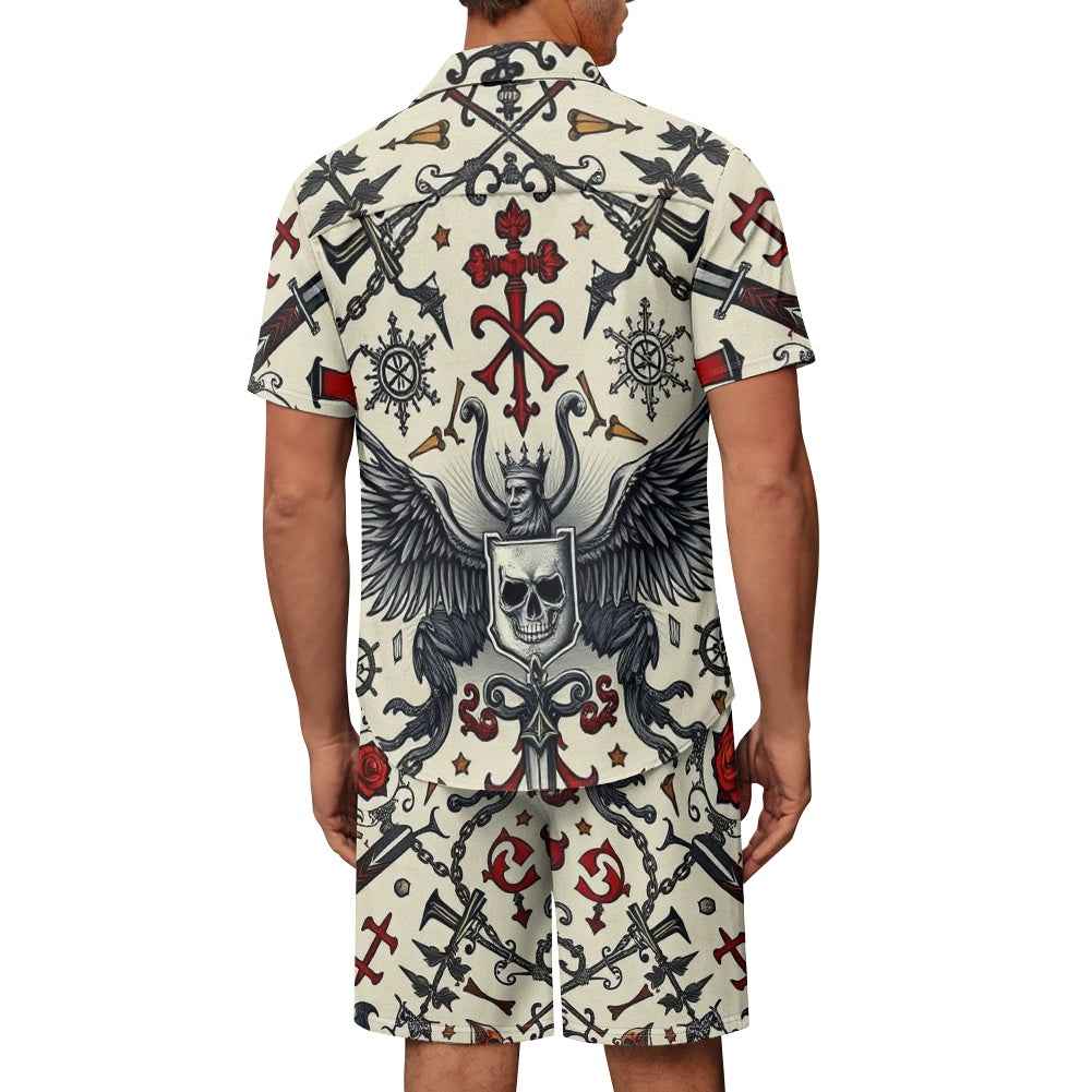 Men's Tropical Shorts Set - Two Piece Summer Beach Outfit