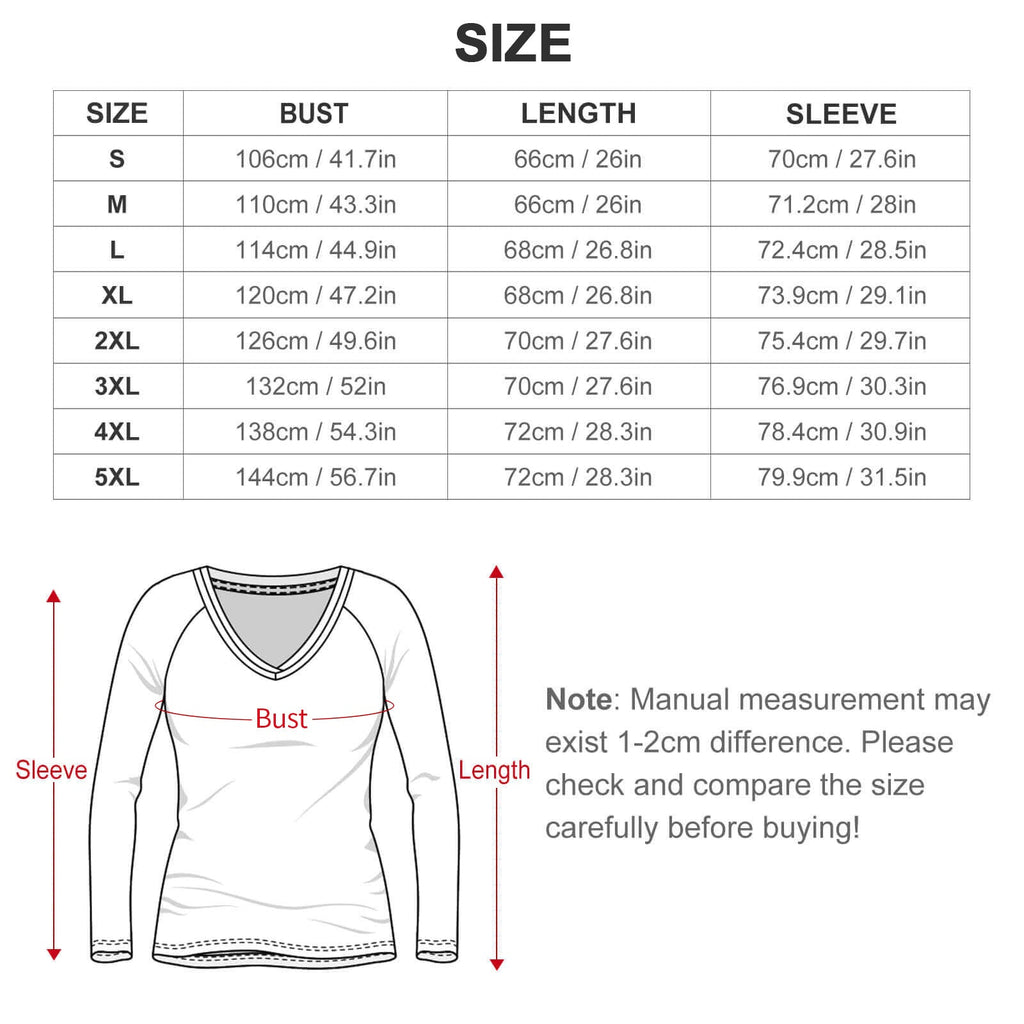 Munsieur Premium V-neck Loose Long Sleeve T-shirt Women’s