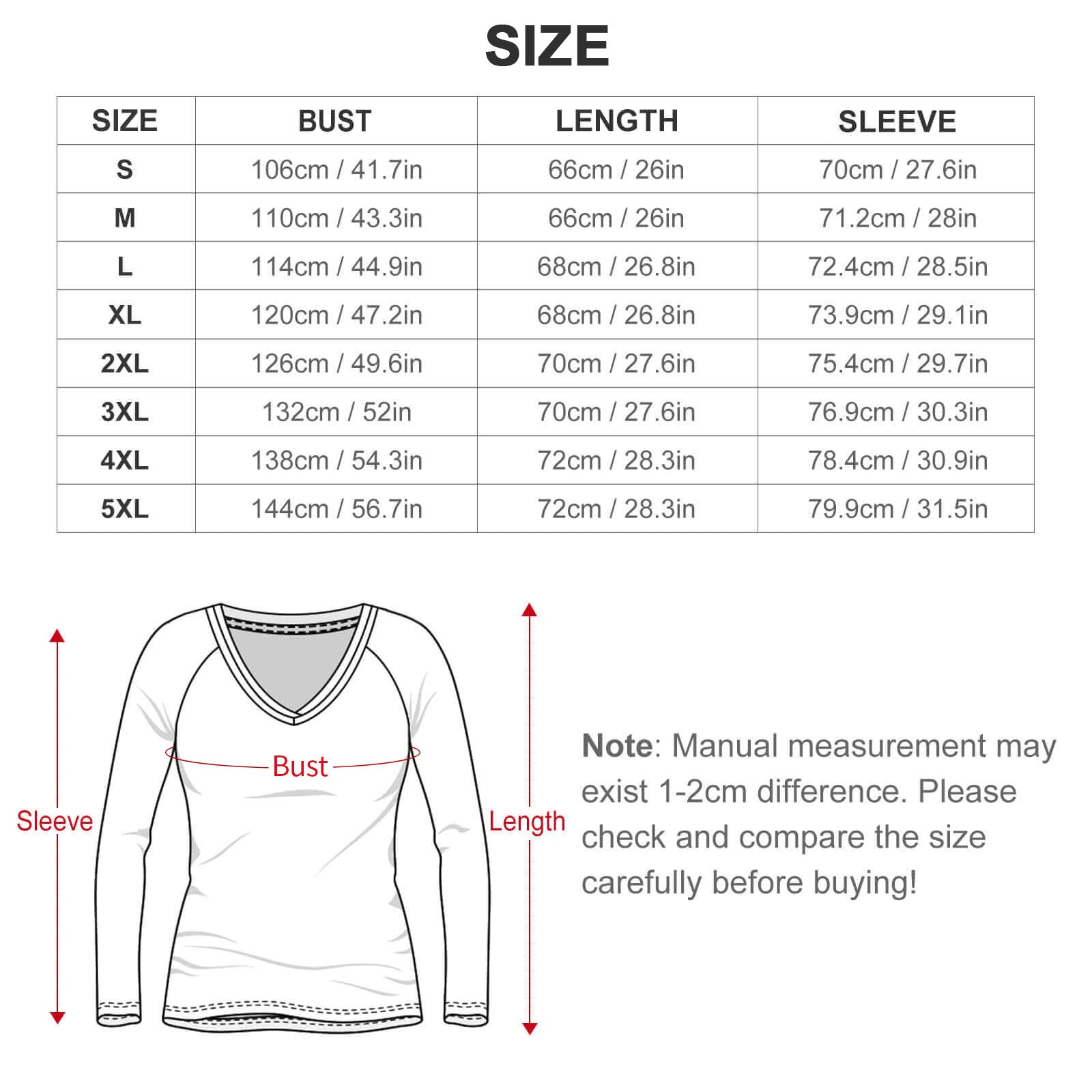Munsieur Premium V-neck Loose Long Sleeve T-shirt Women’s