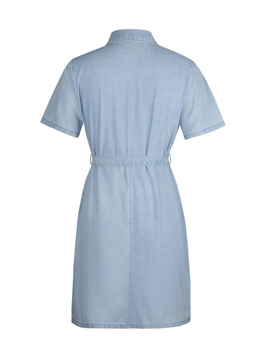 Full Size Zip Front Sleeve Denim Dress Plus Size