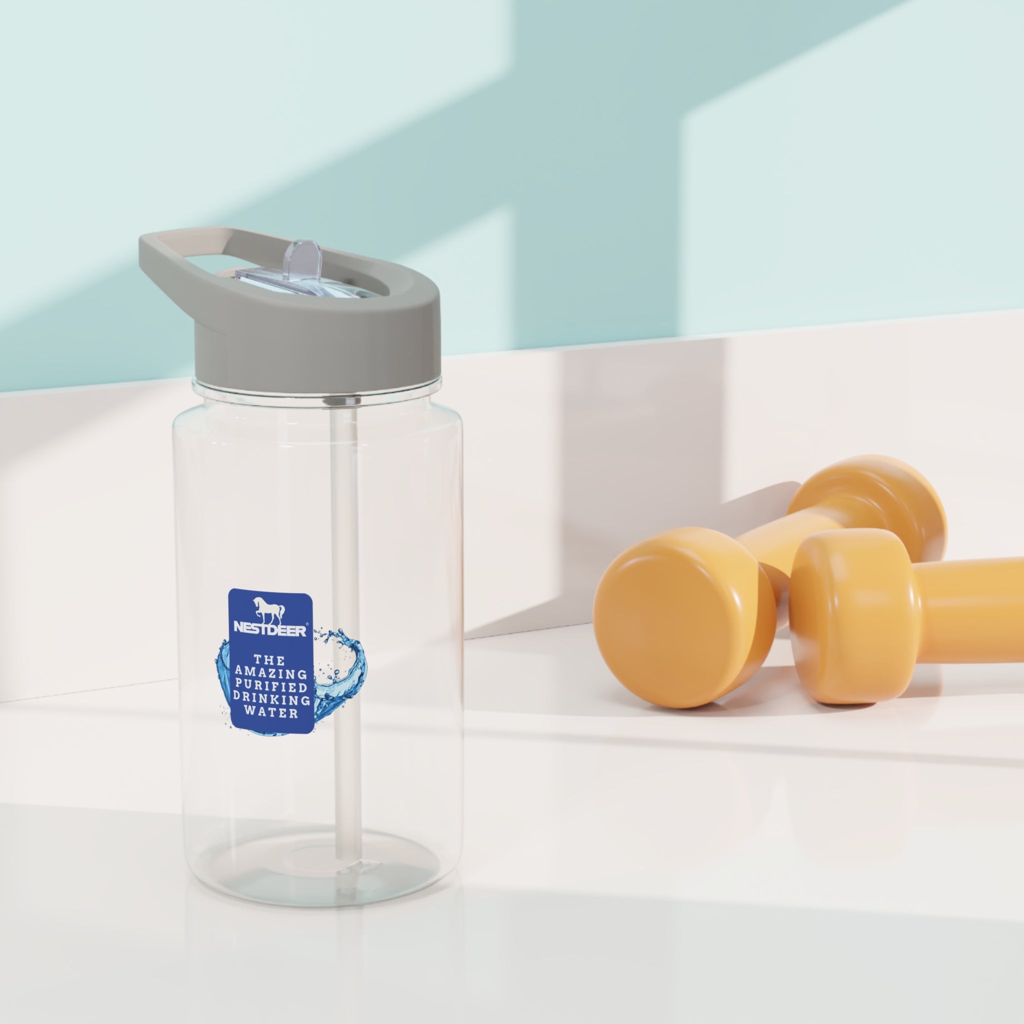Purifying Tritan Water Bottle - BPA-Free, Straw Included, Perfect for Hydration on-the-Go