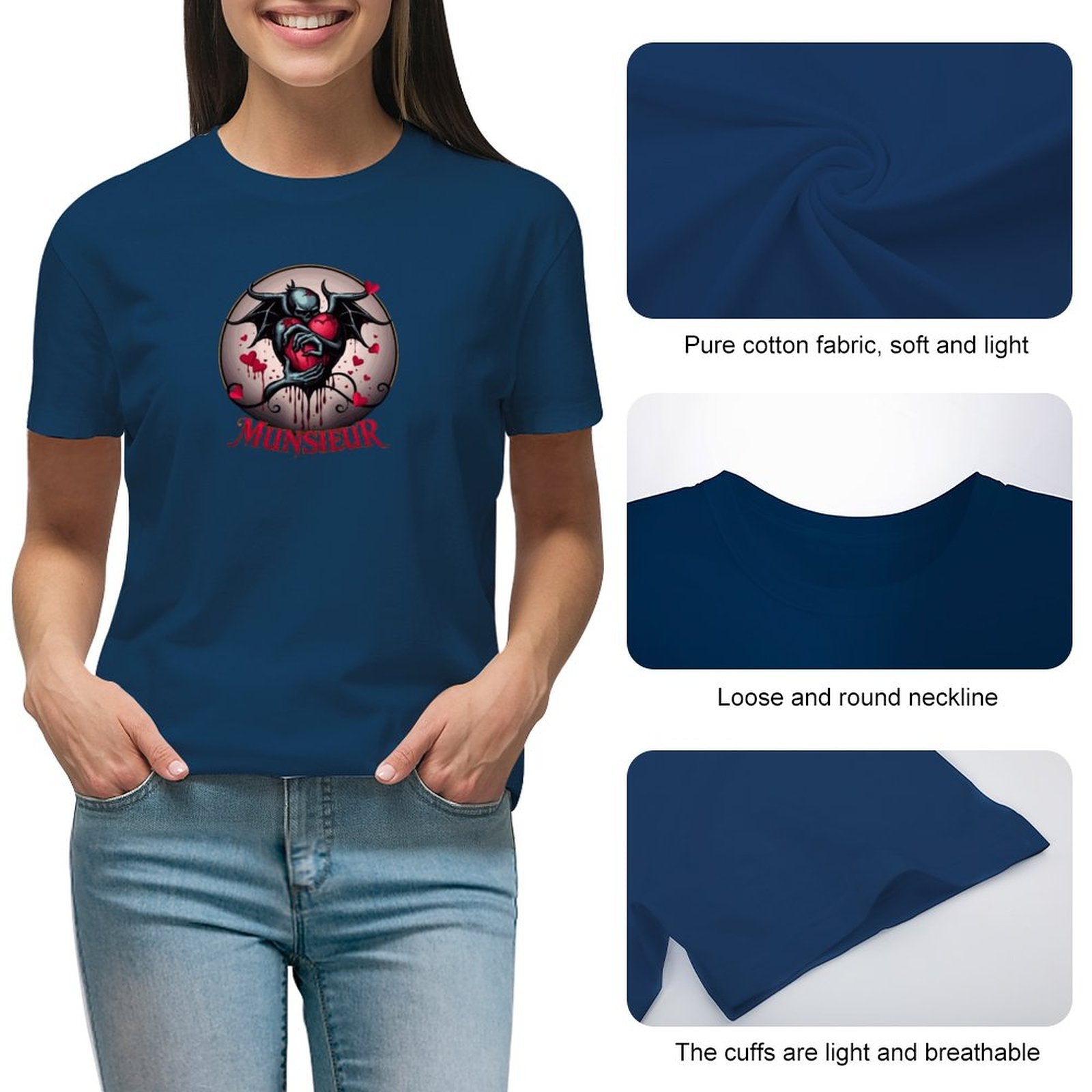 Munsieur T-Shirt for Women: Classic with a Modern Edge for Her