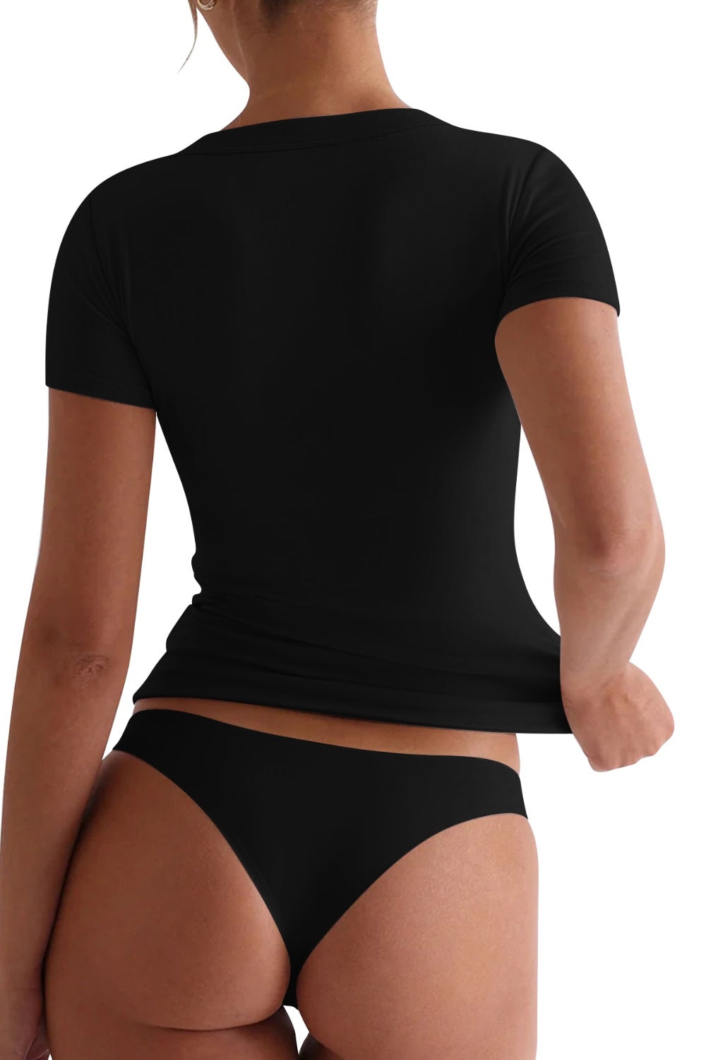 Women's Scoop Collar Fitted T-Shirt