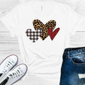 Buffalo Plaid and Leopard Hearts Graphic Tee