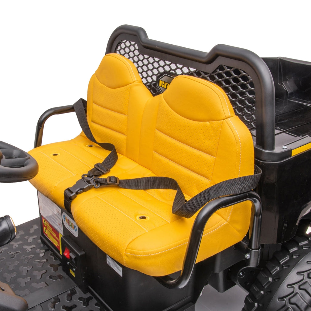 24V 6 Wheeler Magic Cars Tractor Trailer 2 Seater Ride-on with Dump Cart and Parental Remote