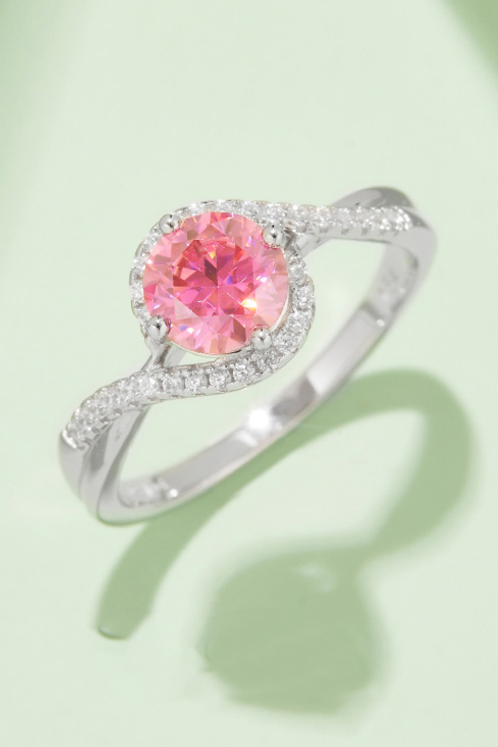 1 Carat Moissanite Contrast Lab-grown Diamond 1pc Ring 925 Sterling Silver