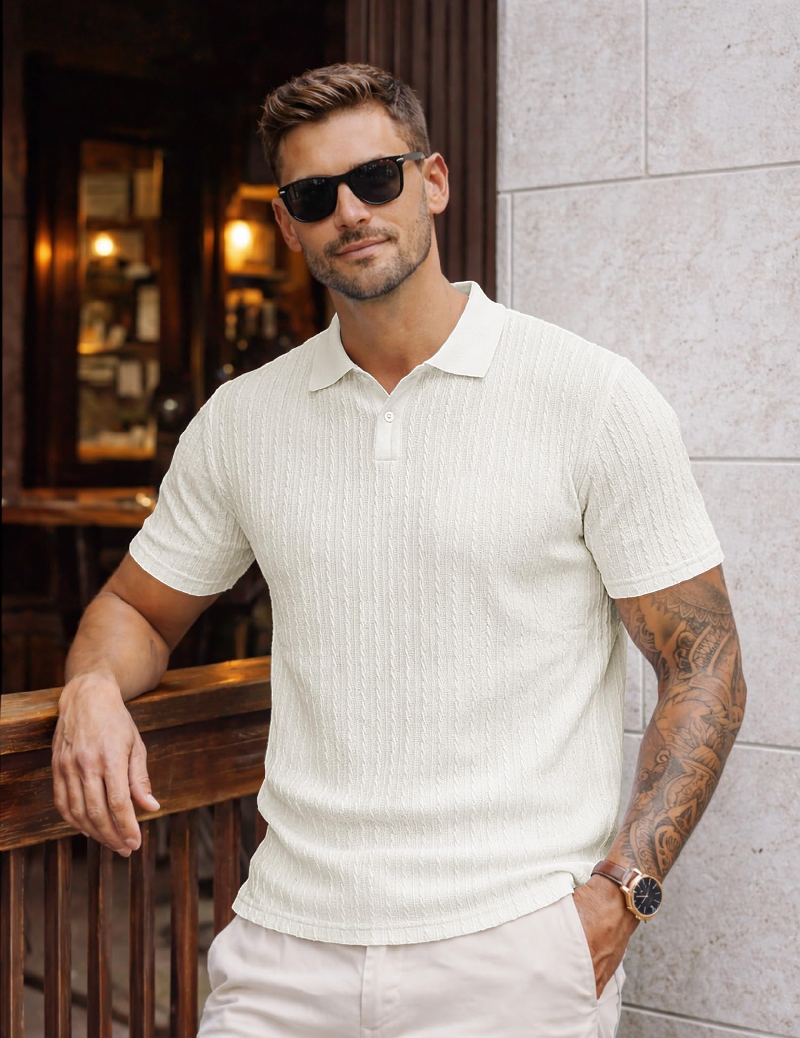 JMIERR Polo Shirts for Men Loose Classic Short Sleeve Stretchy (SM- 3XL)
