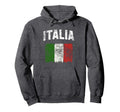 Italia Distressed Italian Flag Hoodie - Streetwear Style for Adults