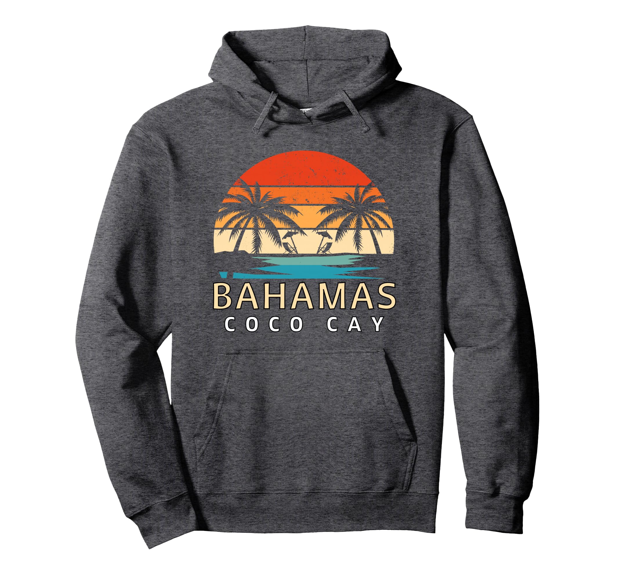 Coco Cay Bahamas Beach Sunset Palm Hoodie - Casual Everyday Wear Unisex