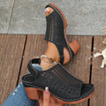 New Retro Open Toe Hollow Peep Toe Sandals