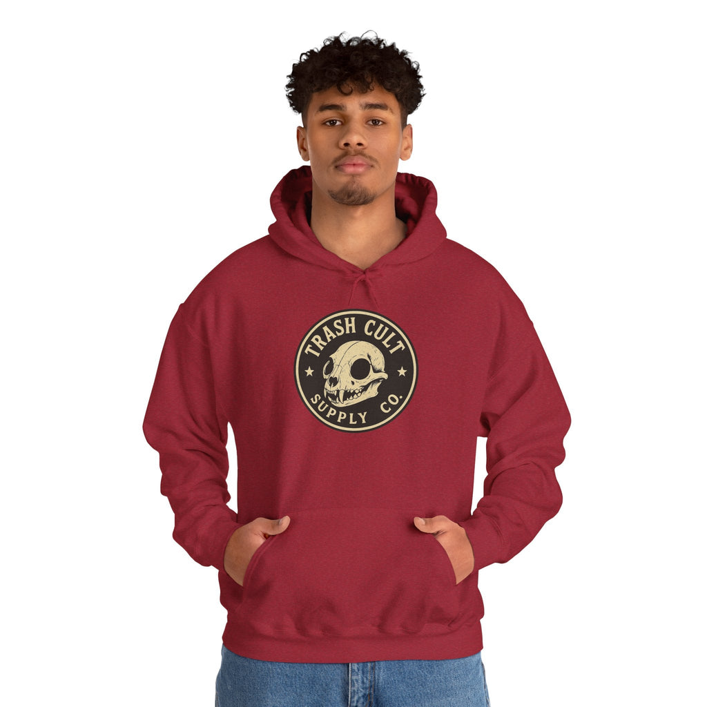 Trash Cult Hooded Sweatshirt, Unisex Hoodie with Skull Design, Perfect for Casual Wear, Gifts for Friends, Cozy Fashion