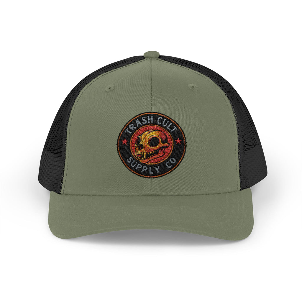Trash Cult Supply Co. Trucker Hat – Embroidered Logo Snapback Cap