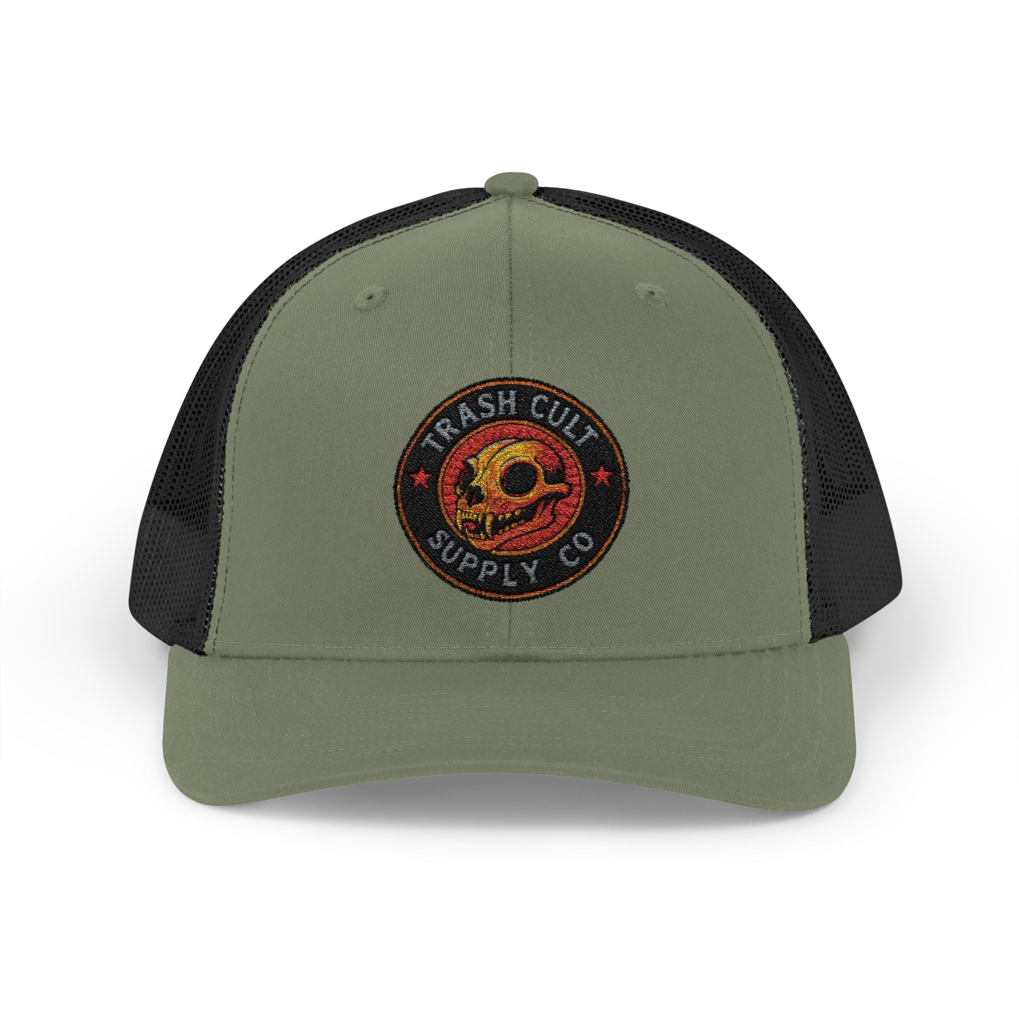 Trash Cult Supply Co. Trucker Hat – Embroidered Logo Snapback Cap
