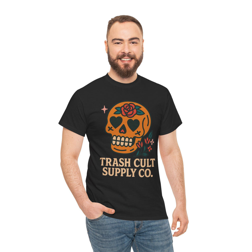 Sugar Skull T-Shirt – Trash Cult Supply Co. – Gildan 5000 Heavy Cotton Tee