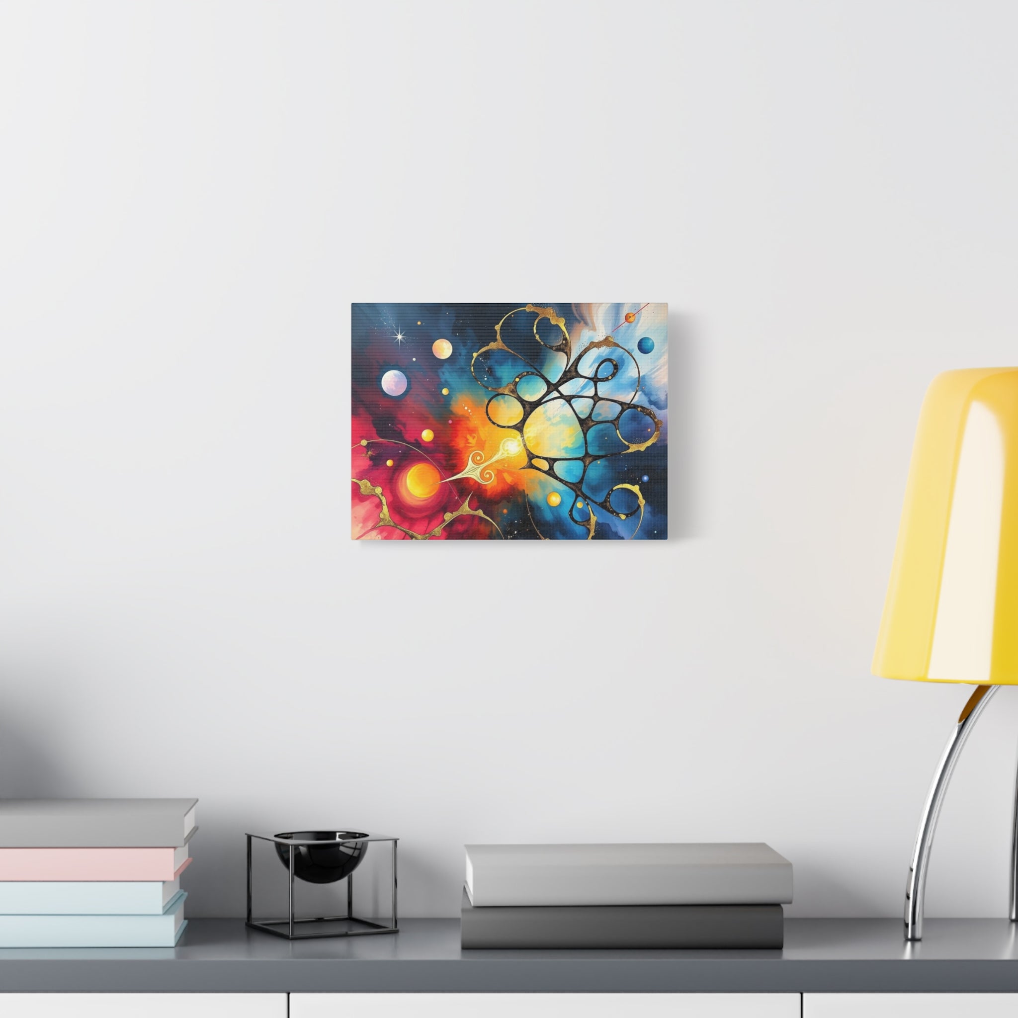Galactic Abstract Art Canvas Print, Cosmic Wall Decor, Space-Themed Home Art, Unique Gifts for Astronomers, Colorful Galaxy Artwork