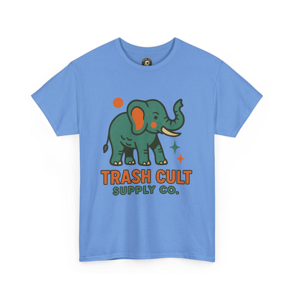 Trash Cult Elephant Unisex Heavy Cotton Tee, Eco-Friendly Shirt, Cool Casual Tee, Gift for Animal Lovers, Vintage Style T-Shirt