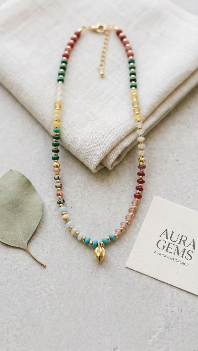 The Aurora Beaded Island Necklace