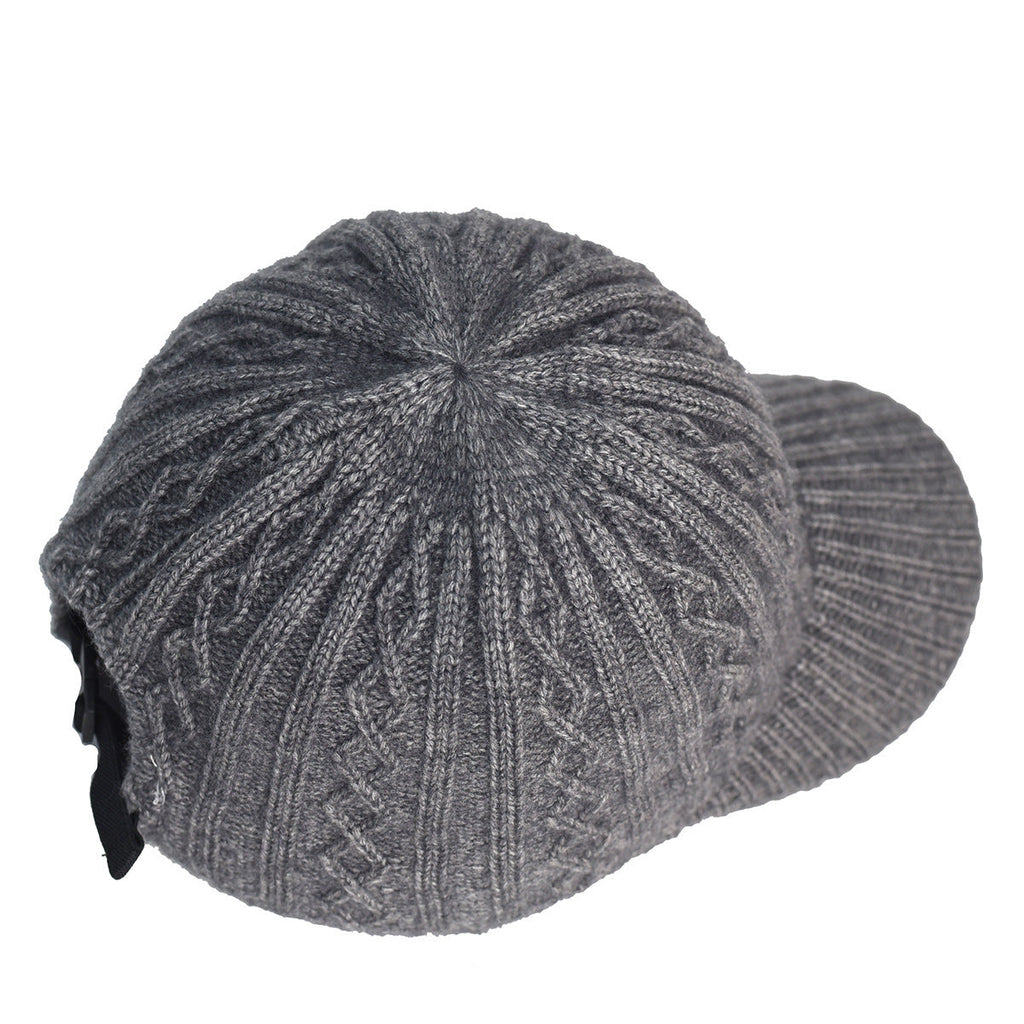 Knitting Wool Baseball Cap Korean Warm Solid Color Light Plate Peaked Hat