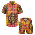 Men's Gothic Embroidered Shorts Set - Luxury Streetwear Two Piece Outfit