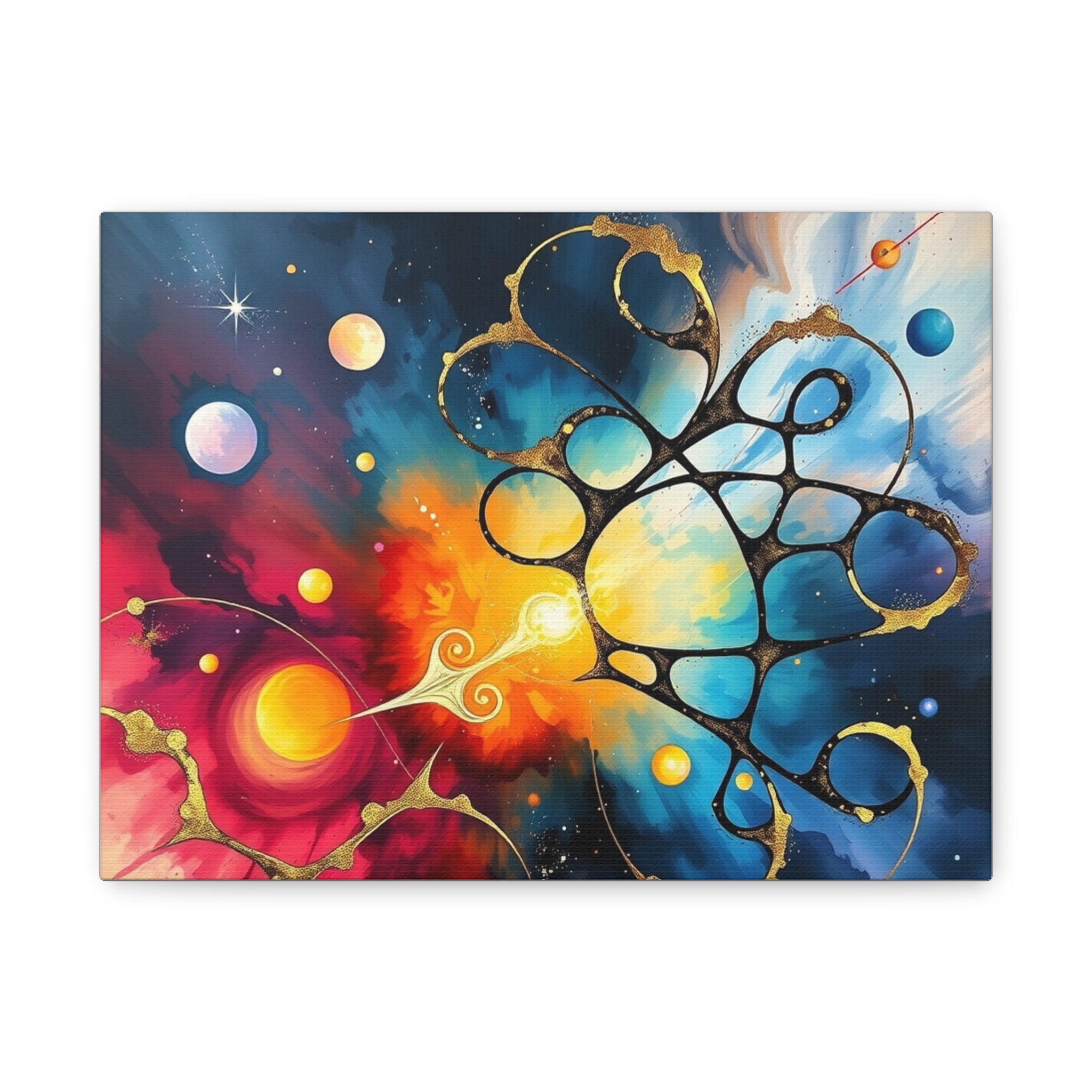 Galactic Abstract Art Canvas Print, Cosmic Wall Decor, Space-Themed Home Art, Unique Gifts for Astronomers, Colorful Galaxy Artwork