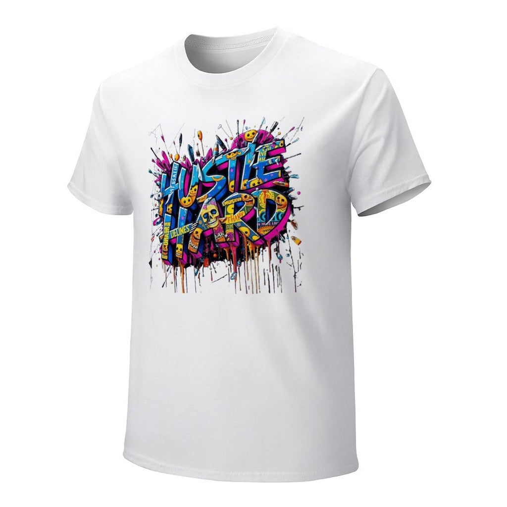 Men's Tee "Hustle Hard" Streetwear Design by Crown Co.👑