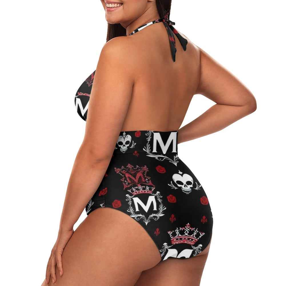 MUNSIEUR All-Over Print Women's High Cut One-piece Swimsuit