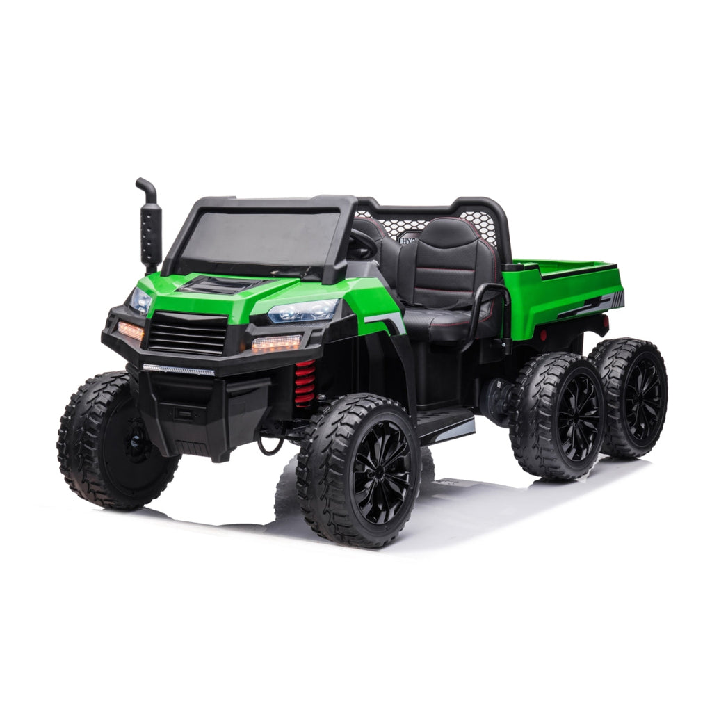 24V 6 Wheeler Magic Cars Tractor Trailer 2 Seater Ride-on with Dump Cart and Parental Remote