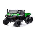 24V 6 Wheeler Magic Cars Tractor Trailer 2 Seater Ride-on with Dump Cart and Parental Remote