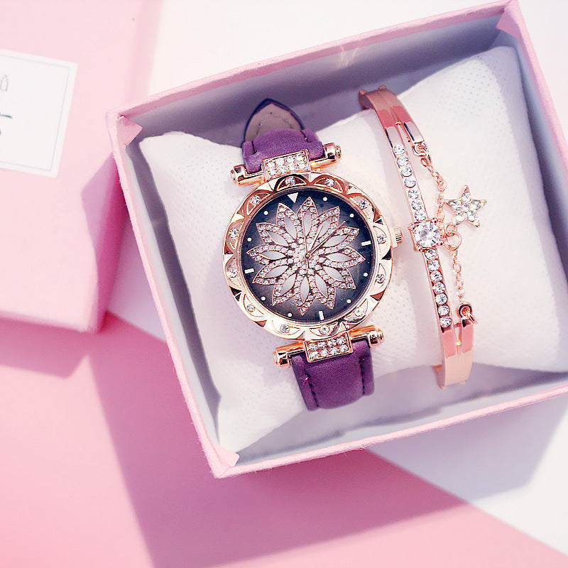 Women's Rotating Luxury Watch Set Casual Design