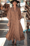 Beach Cover up Loose Button with Pocket Vacation Robe Blouse