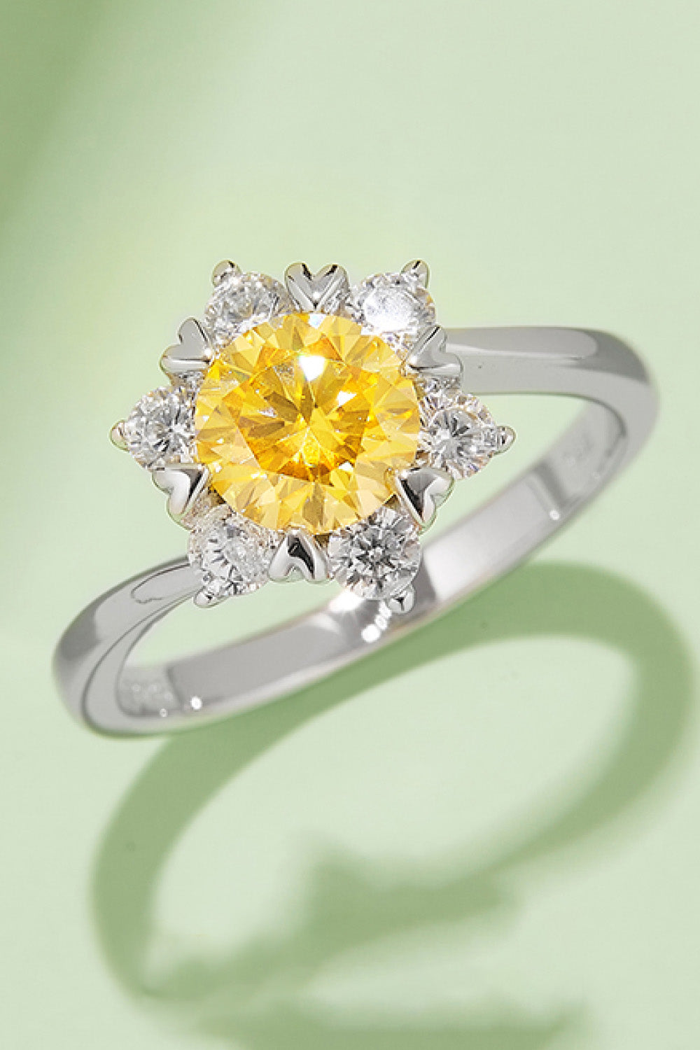 1 Carat Lab-grown Diamond Ring Moissanite 925 Sterling Silver Cluster