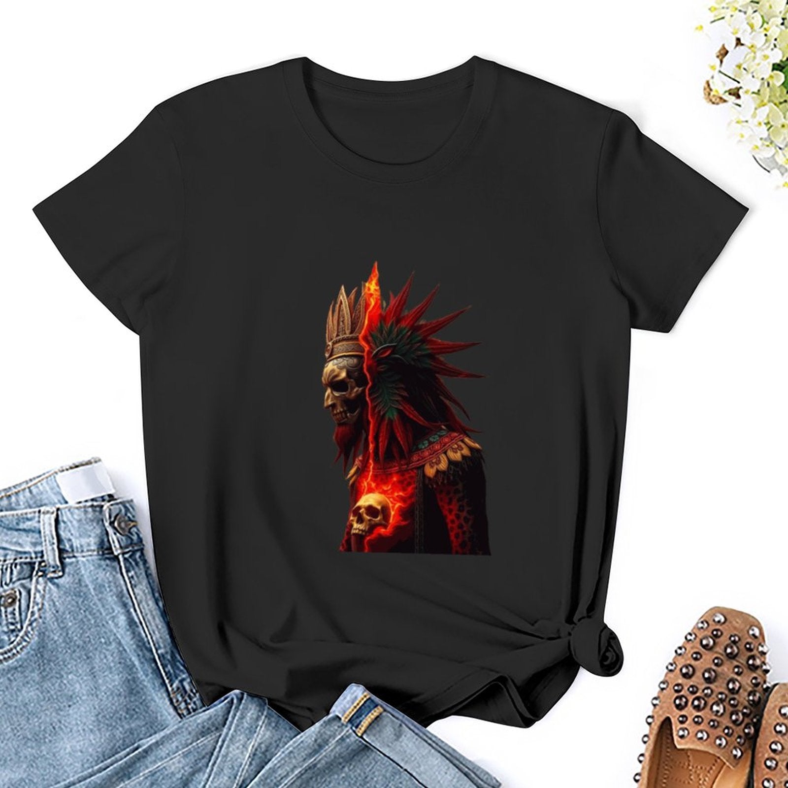 Lost Tribe of Munsieur T-Shirts for Women "Chief Kicka"  (High Definition & Front Printing)