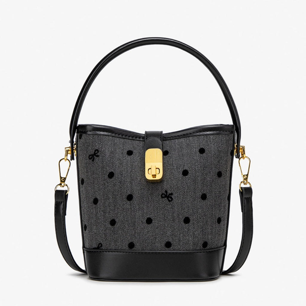 Fashion casual bucket bag, simple handbag, small tote bag, versatile commuter shoulder Crossbody bag