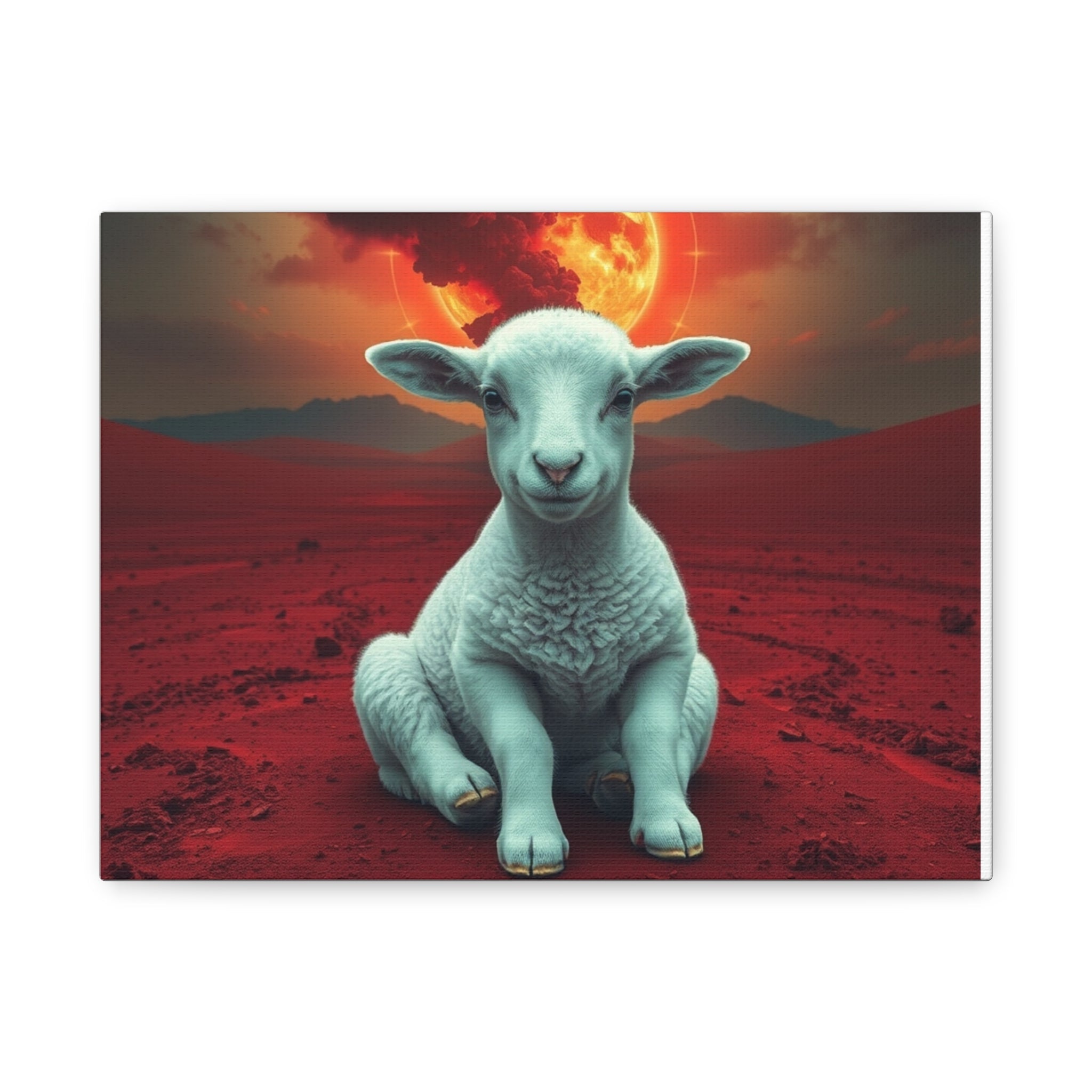 Surreal Sheep Canvas Art, Modern Wall Decor, Home Office Art, Gift for Animal Lovers, Unique Artwork