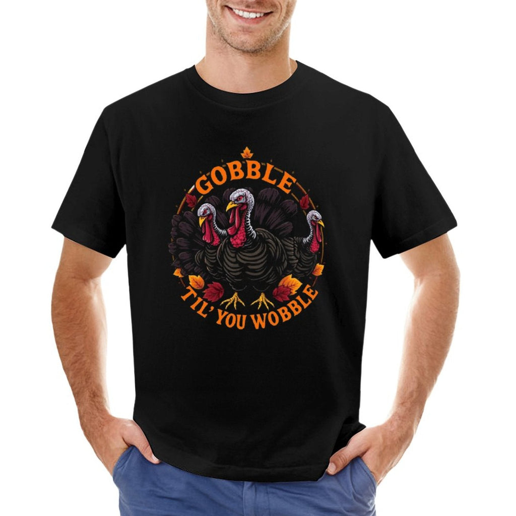 Munsieur Men's Tee Thanksgiving Collection "Gobble Til' You Wobble"