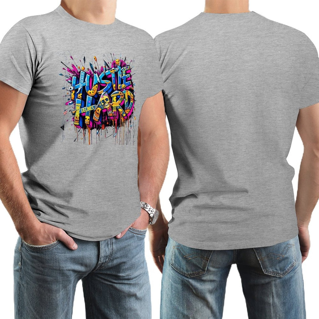 Men's Tee "Hustle Hard" Streetwear Design by Crown Co.👑