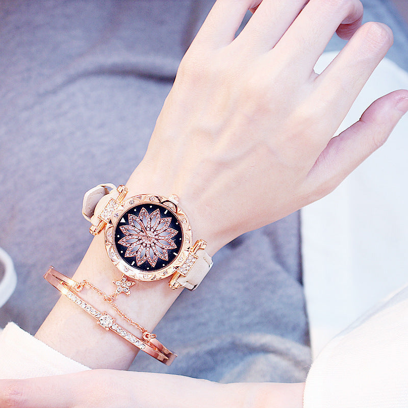 Women's Rotating Luxury Watch Set Casual Design