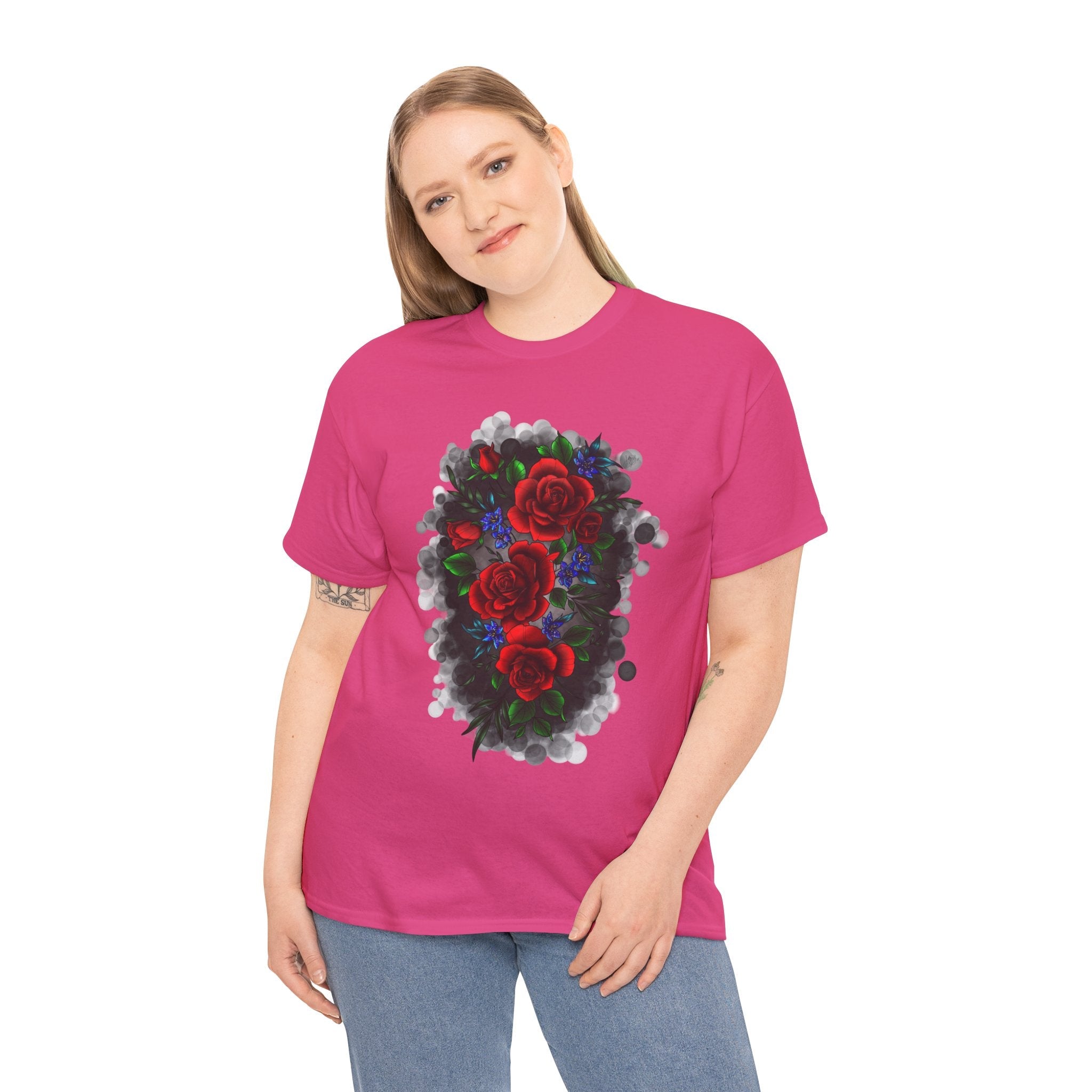 Floral Smoke Tattoo T-Shirt – Lara Davenport x Trash Cult Supply Co. Collab (Gildan 5000)