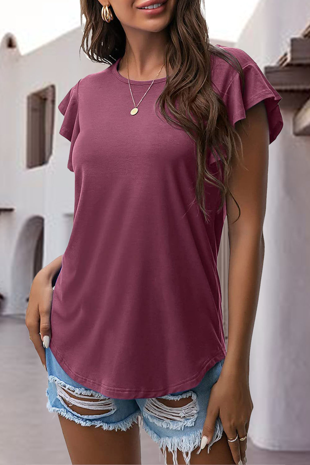 Ruffled Sleeve Blouse