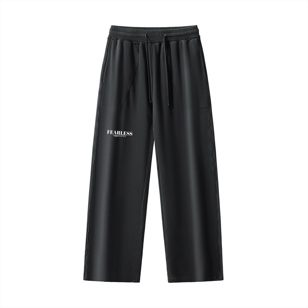 Fearless Apparel Raw-Seam Enzyme Washed Sweatpants – 100% Cotton Heavyweight Streetwear