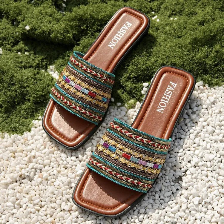 Open Toe Flat Sandals
